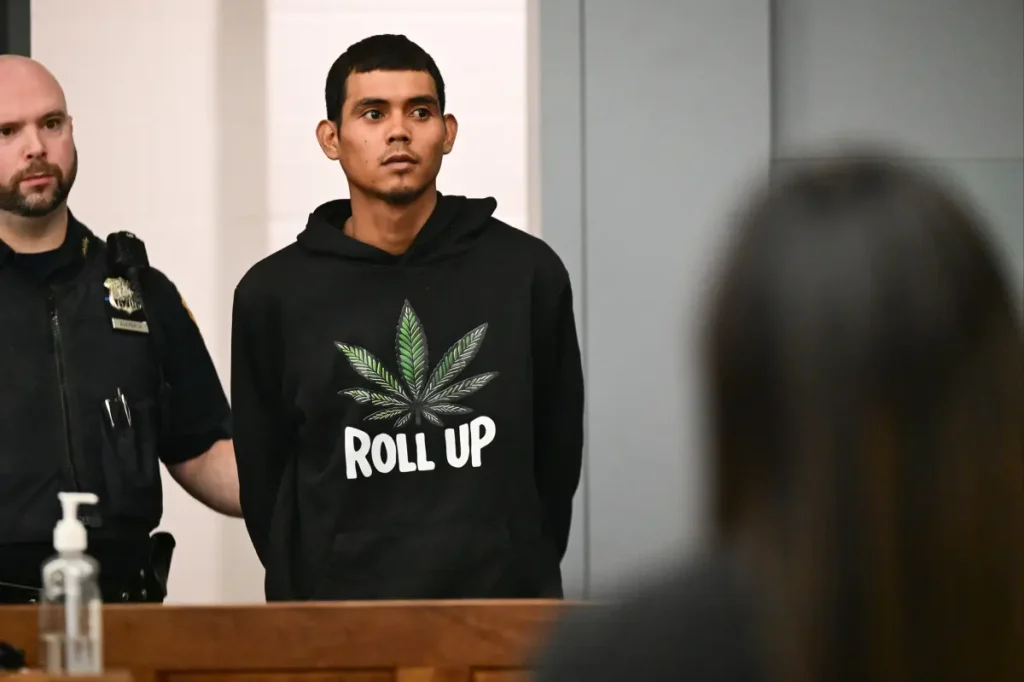 Suspected drug dealer arrives at Long Island court wearing a very noticeable hoodie