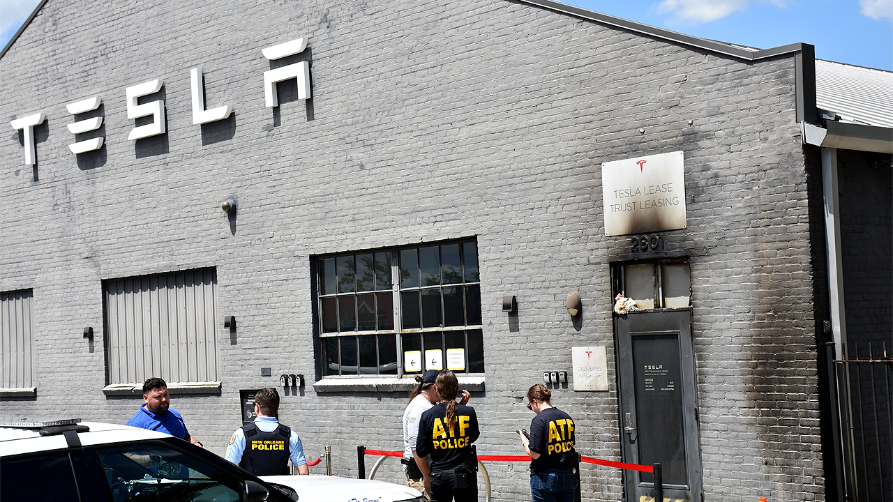 Tesla sales office in New Orleans targeted by Molotov cocktail attack