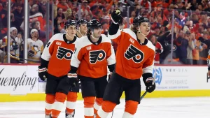 The Philadelphia Flyers invite fans to consume three cheesesteaks and three servings of fries during one game.