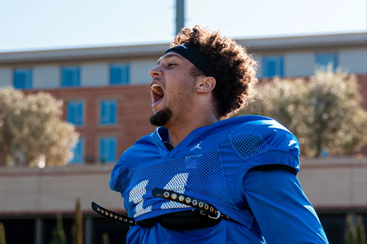 The hot days have arrived on time at UCLA football practice.