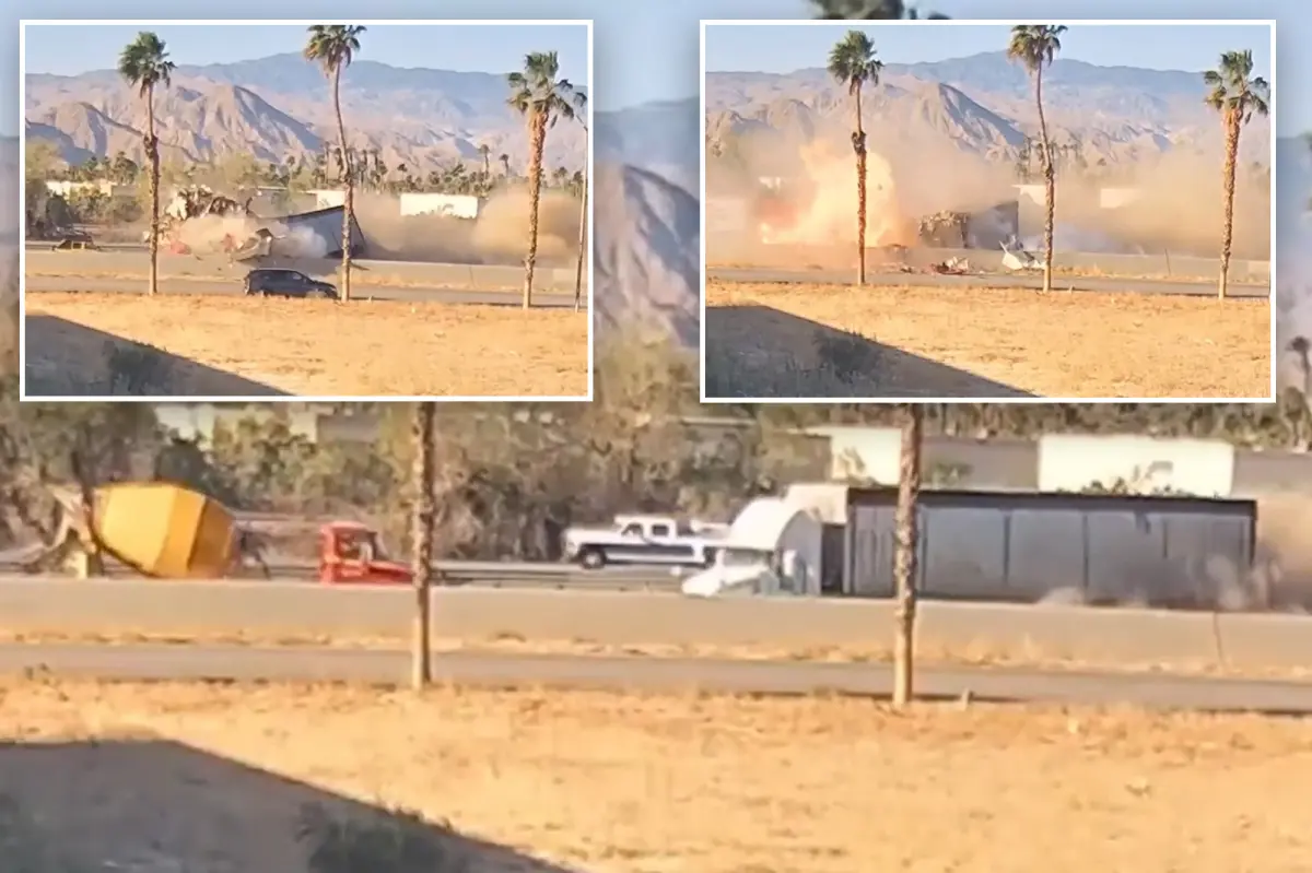 Truck crashes into cement mixer on California highway, resulting in 1 death