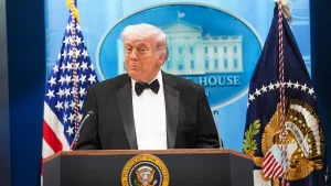 Trump commends the media and promises to rearrange the Correspondents' Dinner.