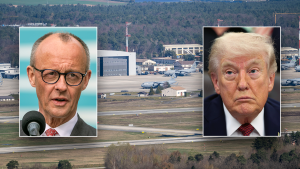 Trump indicates that the US is considering reducing troops in Germany due to the Merz disagreement.