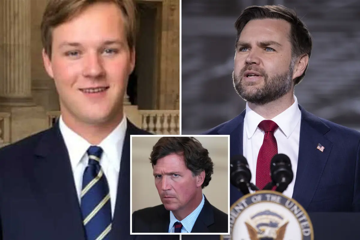 Tucker Carlson's son leaves JD Vance's press team as tensions rise between his father and Trump.