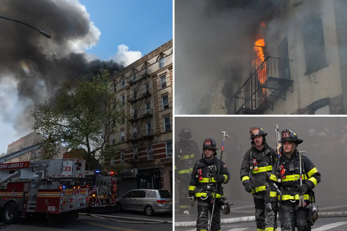 Two people killed and 11 others hurt after a massive fire destroys and partially collapses an apartment building in NYC.