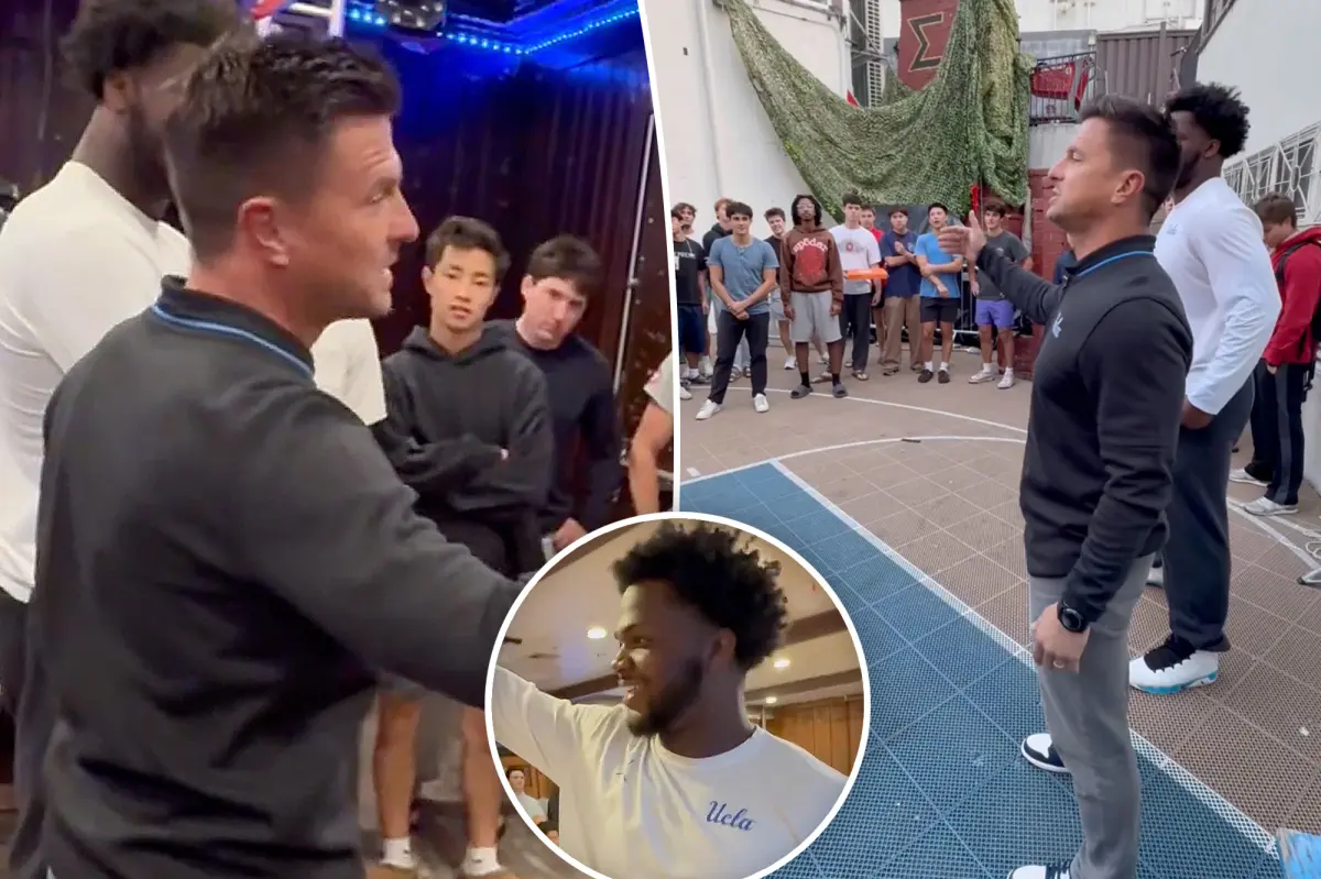 UCLA coach Bob Chesney brings pizza to fraternity houses on campus