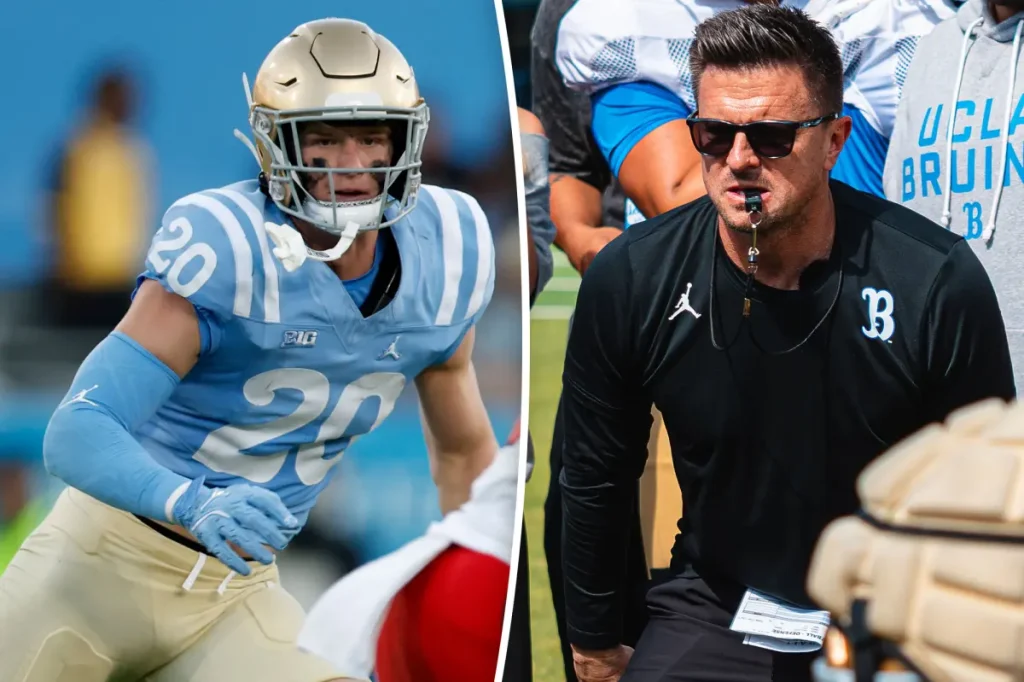 UCLA football coach Bob Chesney consistently evaluates players' progress