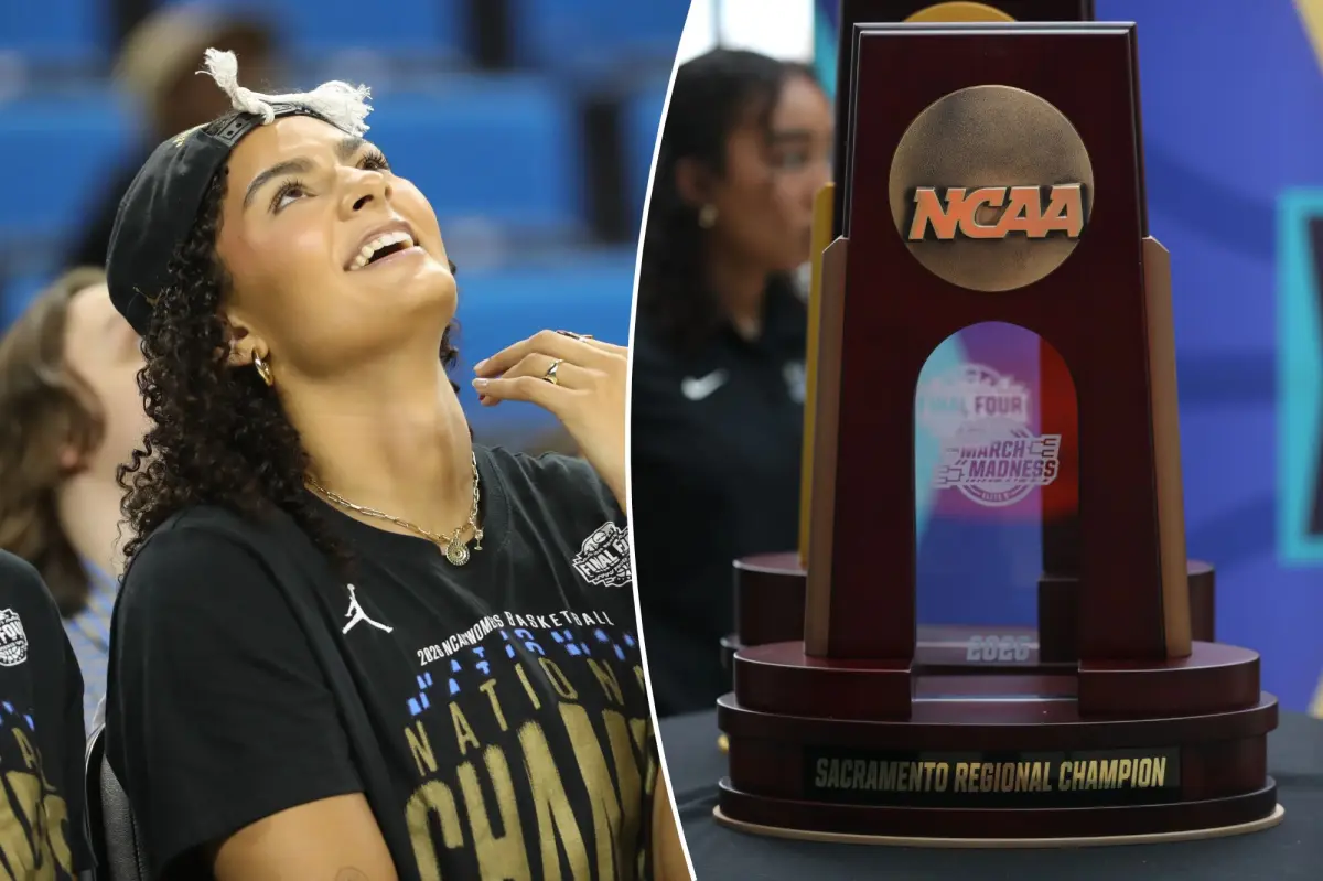 UCLA women's basketball team rejoices with supporters