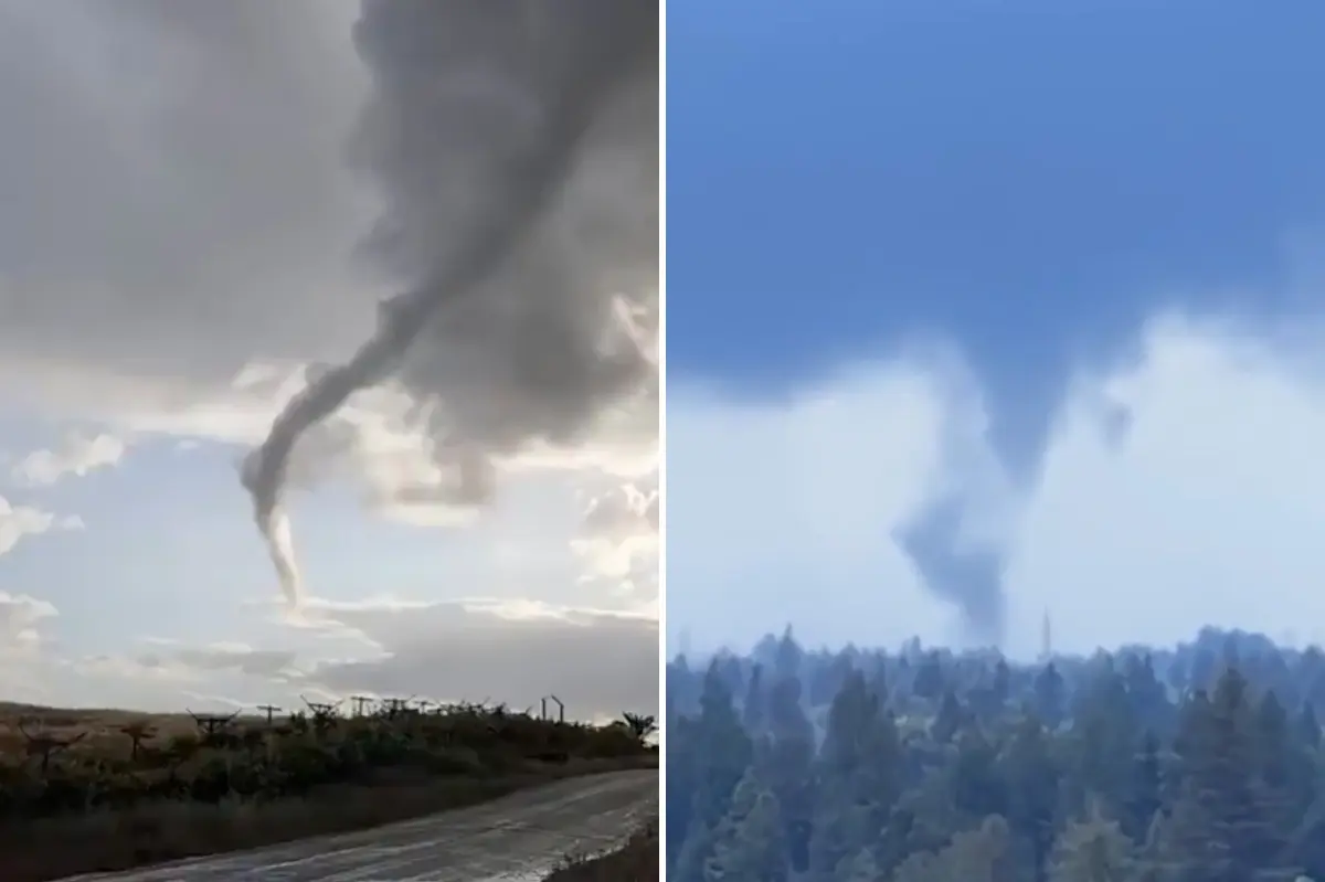Uncommon sight recorded as three tornadoes hit California