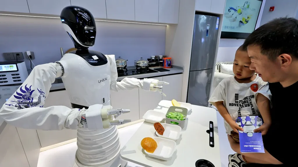 UniX AI introduces a household robot that prepares meals and tidies up.