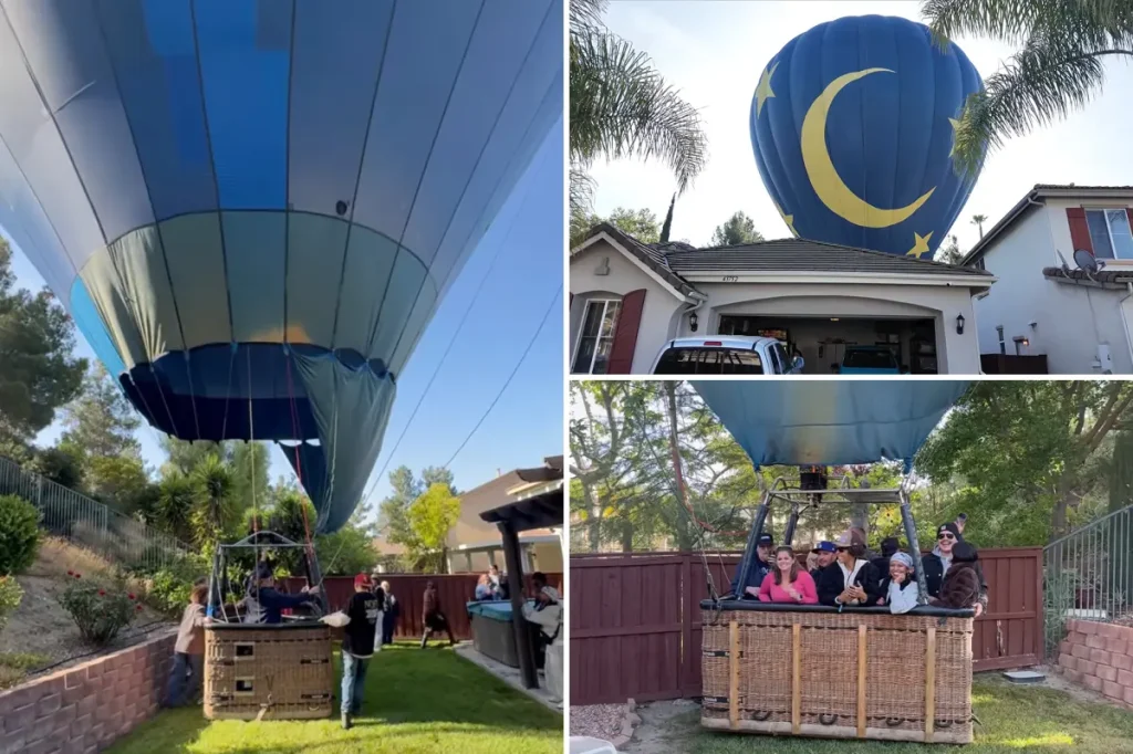 Video shows crowded hot air balloon making an emergency landing in a California backyard