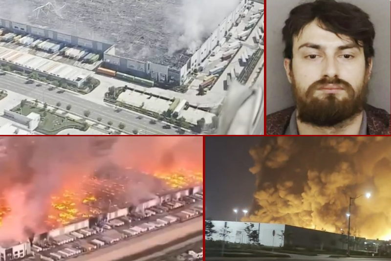 Warehouse fire suspect likens himself to Luigi Mangione and pleads not guilty