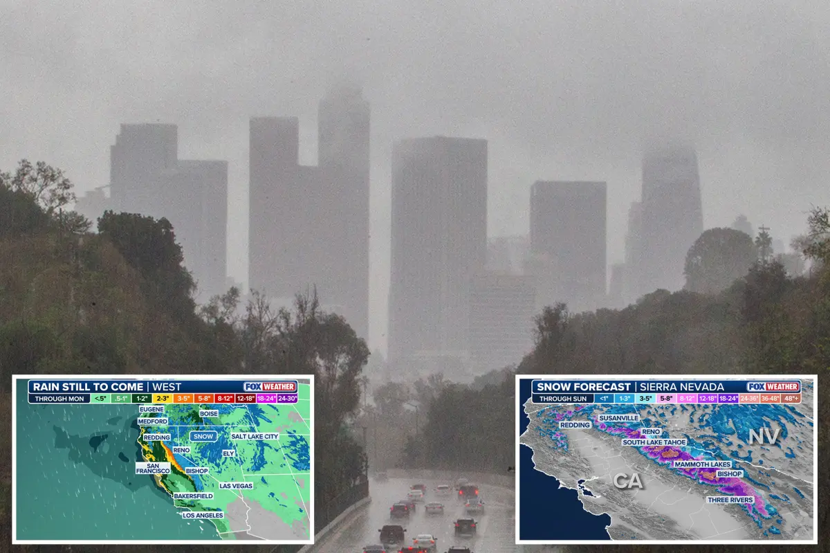 Weather in California set to change with rain, storms, and snow.
