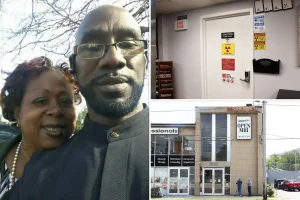 Wife of Long Island man Keith McAllister, who died in an unusual MRI accident while wearing a 20-pound chain, sues.