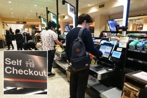 A different city in Southern California plans to prohibit self-checkout lanes.