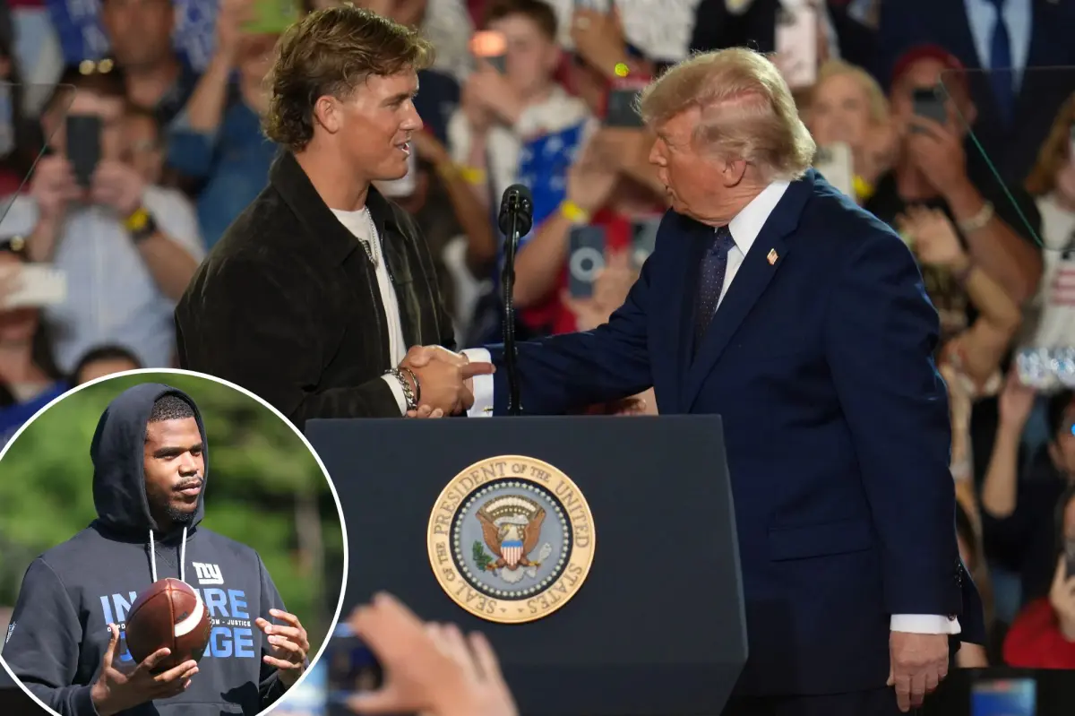 Abdul Carter of the Giants unhappy with Jaxson Dart promoting Trump: 'I thought this was AI'