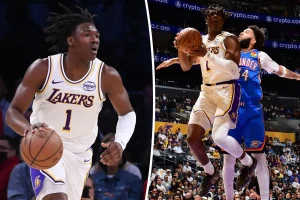 Adou Thiero of the Lakers has a chance to be part of the rotation in the NBA playoffs