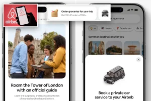 Airbnb introduces significant growth with airport transfers, luggage storage, and AI-driven travel features.