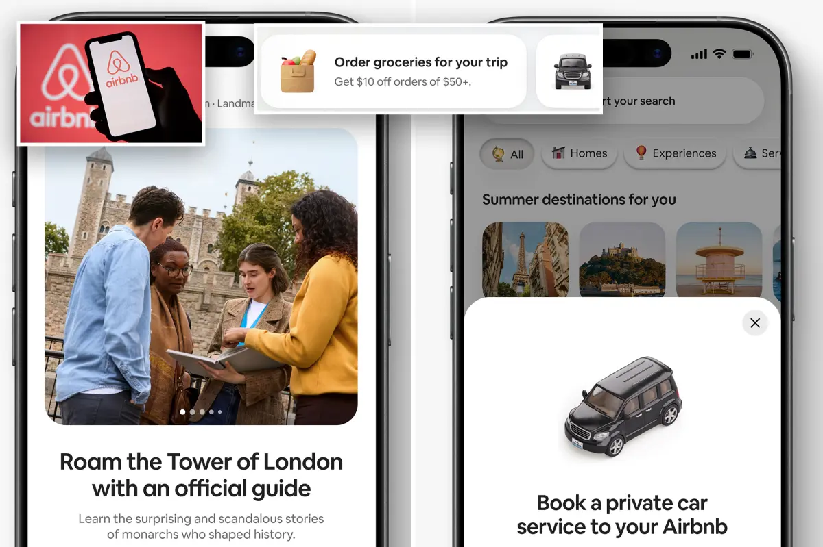 Airbnb introduces significant growth with airport transfers, luggage storage, and AI-driven travel features.