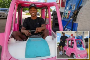 Americans are opting for toy cars and public transport to save money as gas prices rise.