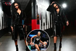 Angel Reese creates excitement with her leather outfit before facing difficulties in the Dream's loss to the Aces.
