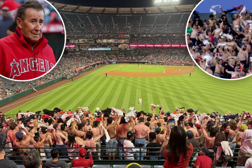 Angels fans express their anger outside the stadium, urging Arte Moreno to sell the team
