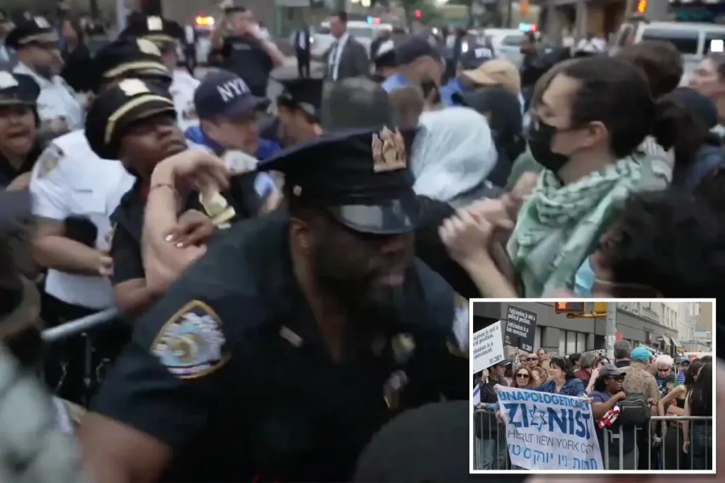 Anti-Israel crowd storms historic NYC synagogue, confronts police in turbulent demonstration