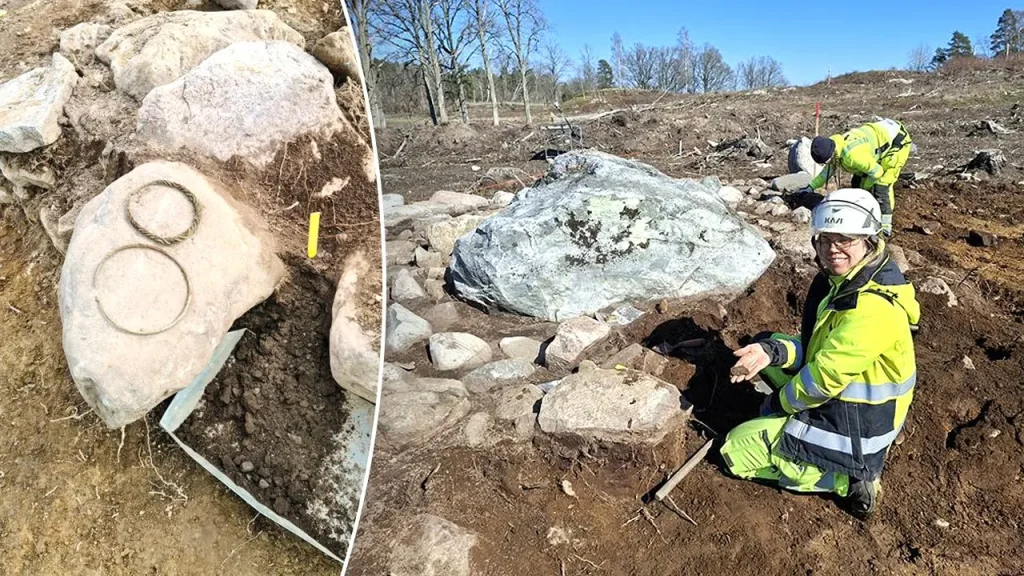 Archaeologists find 2,500-year-old Bronze Age neck rings in a grave in Sweden