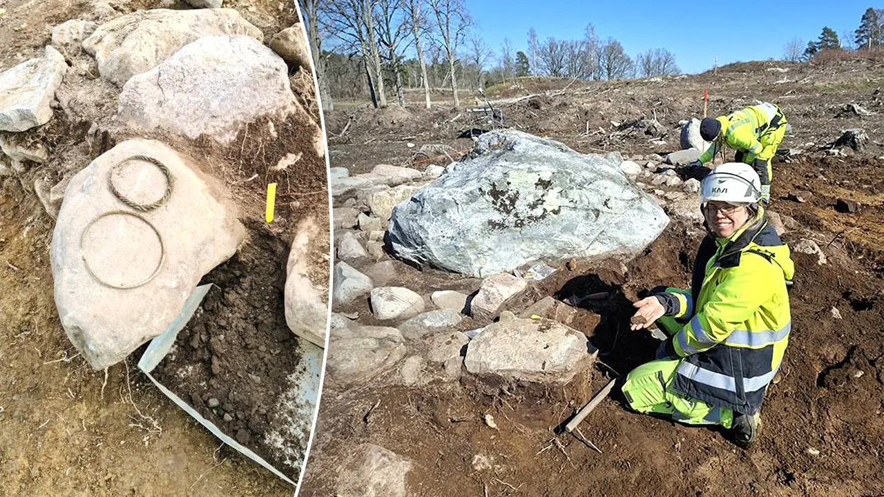 Archaeologists find 2,500-year-old Bronze Age neck rings in a grave in Sweden