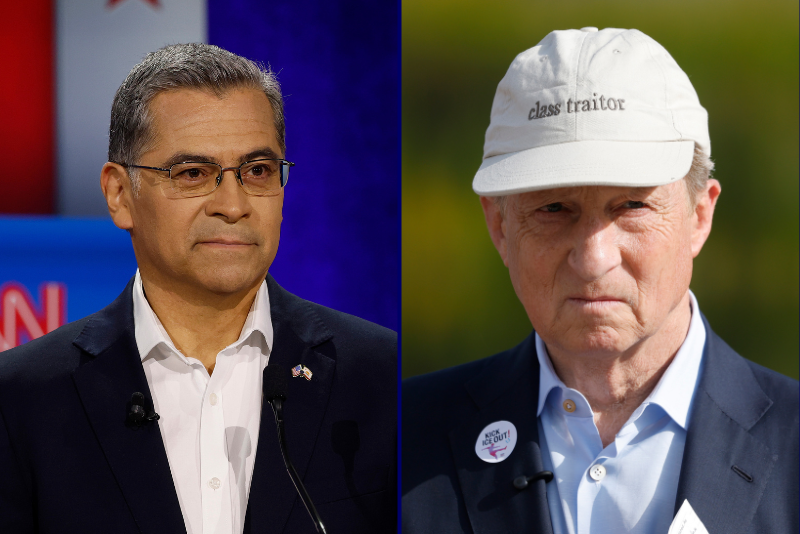 Becerra claims Steyer is being hypocritical regarding his ties to the utility company.