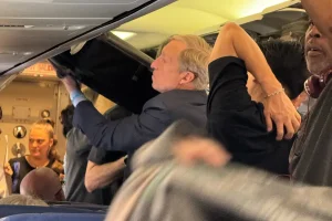 Billionaire Tom Steyer seen on a Southwest flight