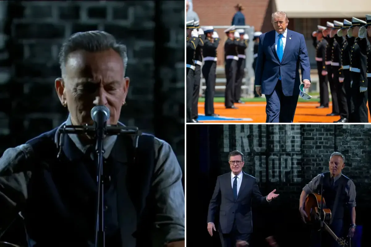 Bruce Springsteen takes a swing at Trump on Stephen Colbert’s penultimate ‘Late Show’