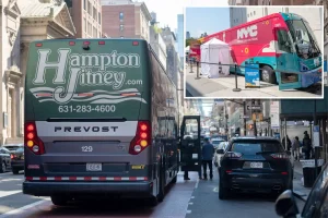 Bus companies challenge NYC law against idling that is benefiting 'bounty hunters' financially.