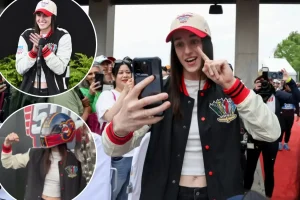 Caitlin Clark shines in personalized helmet, receives loud cheers as Grand Marshal of the Indy 500