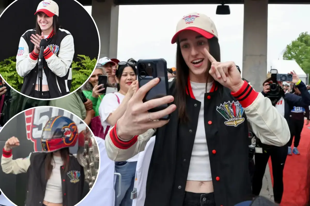 Caitlin Clark shines in personalized helmet, receives loud cheers as Grand Marshal of the Indy 500