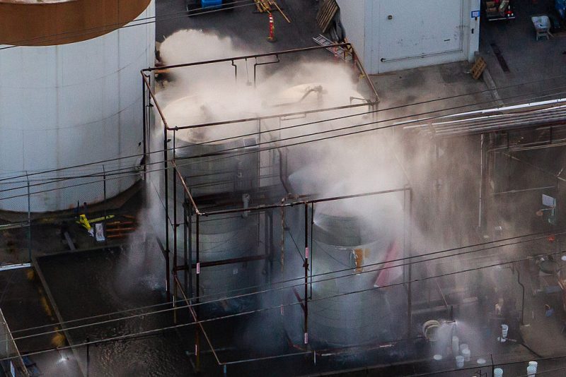 California: Authorities confirm that the risk of a boiling vapor explosion in the malfunctioning chemical tank has been dismissed.