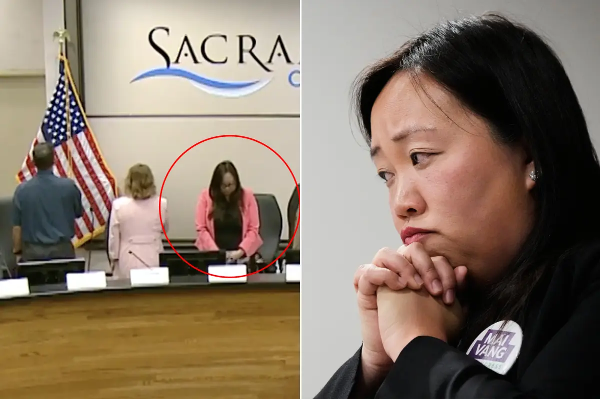 California congressional candidate declines to recite the Pledge of Allegiance and turns away from the US flag.