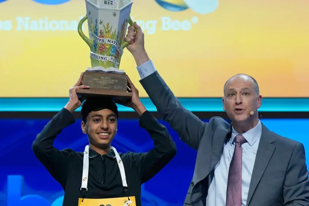 California teen Shrey Parikh triumphs in the Scripps National Spelling Bee after an intense tiebreaker round.