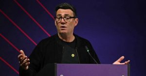 Challenger Burnham, the Labour Leader, promises to reverse Thatcher's impact.