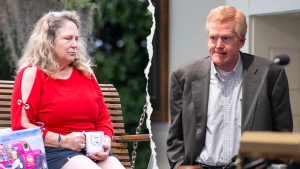 Clerk Rebecca Hill seen at home following overturned convictions