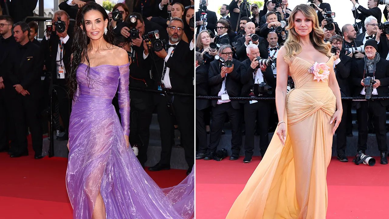 Demi Moore impresses in a red dress at Cannes while stars shine on the carpet.