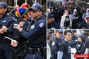 Democratic candidate taken into custody during Wall Street May Day protests