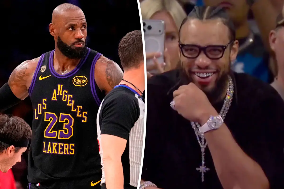 Dillon Brooks watched from the sidelines to mock LeBron James of the Lakers.