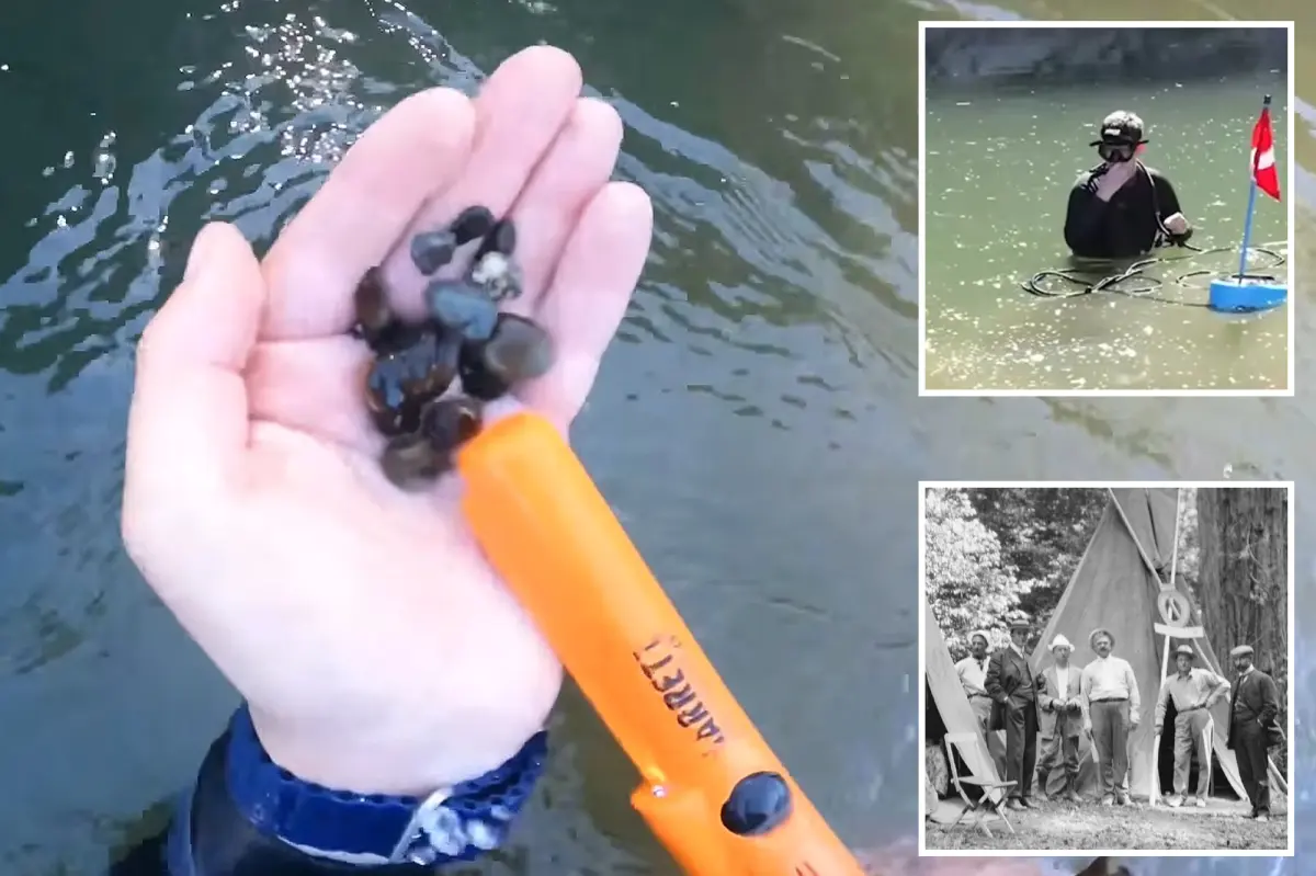 Divers investigate the Russian River close to the secretive Bohemian Grove.