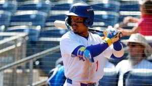 Dodgers minor league player Kendall George injures himself following a close encounter with a bat dog