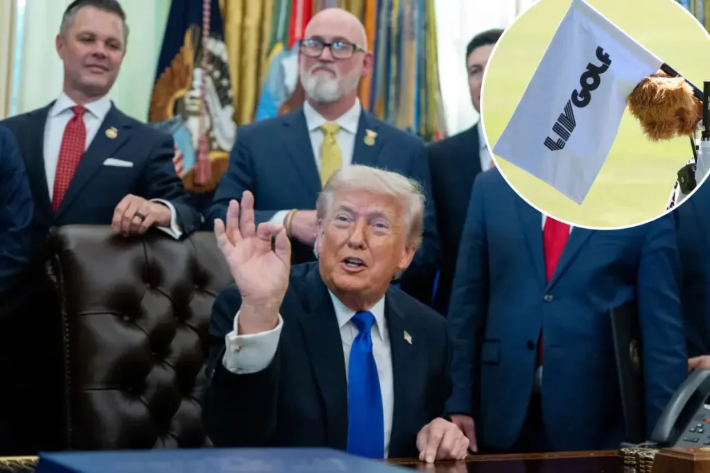 Donald Trump discusses the LIV Golf PIF funding situation.