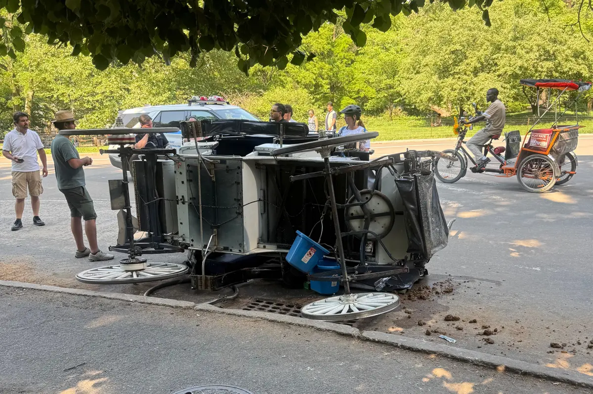 Driver injured when startled horse collides with another horse-drawn carriage in NYC Park