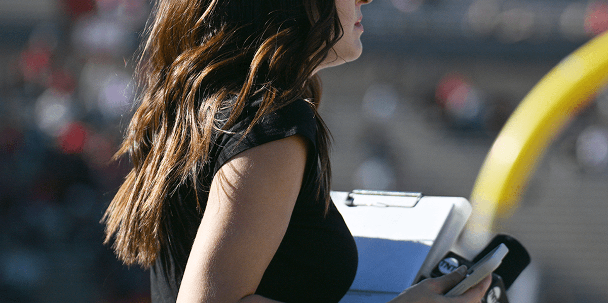 Elderly hockey scout praises female reporter, resulting in a $5,000 team fine.