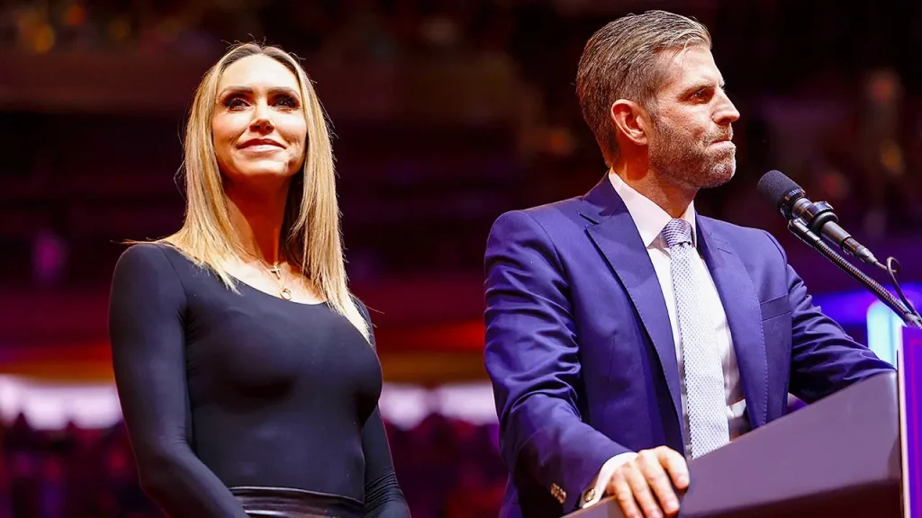 Eric and Lara Trump do not dismiss the possibility of running for president in the future during a podcast.