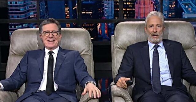 Evening Counseling: Jon Stewart Urges Colbert Audience to 'Close Your Eyes and Imagine' Voters Rejecting 'Despicable' Trump Administration -- 'We Are Exhausted'